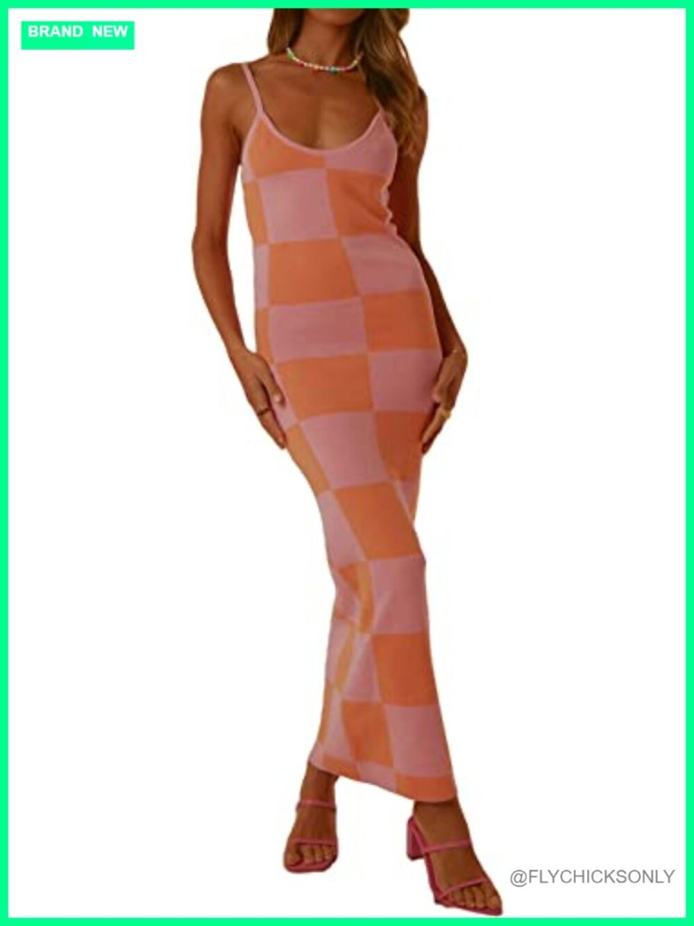 Sleeveless Maxi Tank Dress Spaghetti Strap Bodycon Pattern Print Sexy Cami Dress